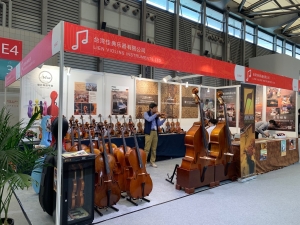 Lien Violins booth and instrument display at Music China 2019