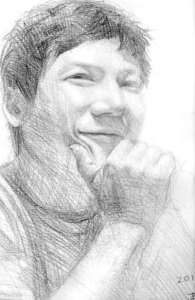 Pencil portrait of David Lien